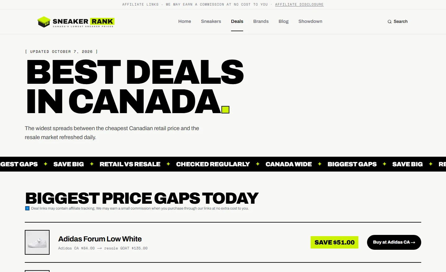 SneakerRank: Canada's sneaker prices compared in one search - screen 3